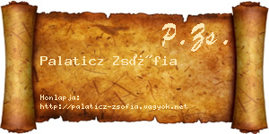 Palaticz Zsófia névjegykártya